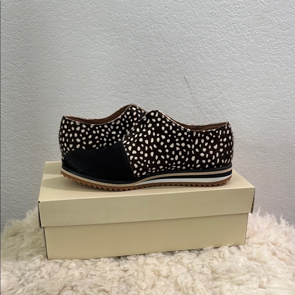 Black Flats & Loafers with Polka Dot Design